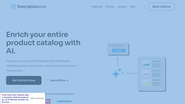 DescriptionWise - AI Tool Logo & Interface