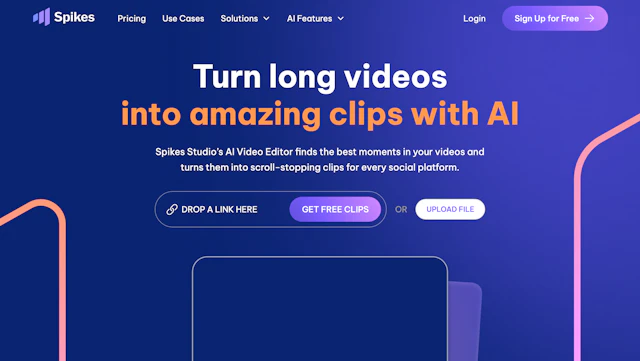 Spikes Studio - AI Tool Logo & Interface