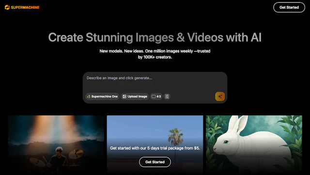 SUPERMACHINE - AI Tool Logo & Interface