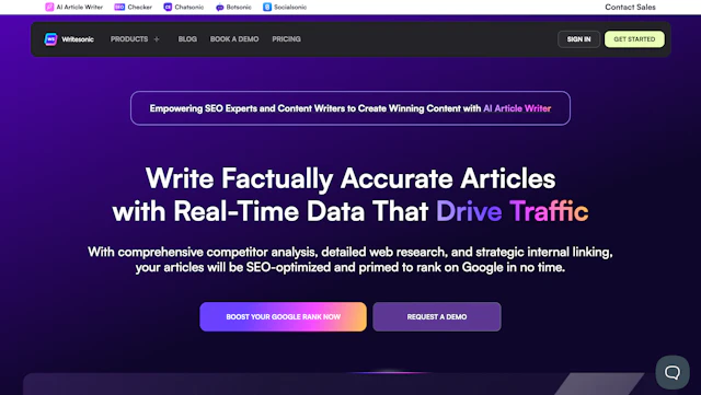 Writesonic - AI Tool Logo & Interface