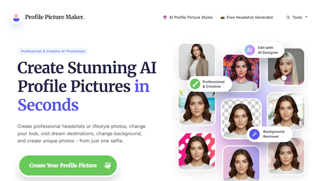 Profile Pic Maker - AI Tool Logo & Interface