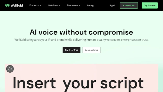 WellSaid Labs - AI Tool Logo & Interface