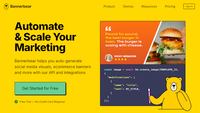 Bannerbear - AI Tool Logo & Interface