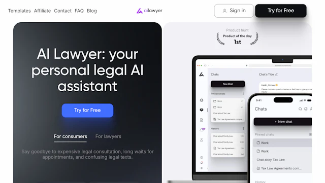 AI Lawyer - AI Tool Logo & Interface