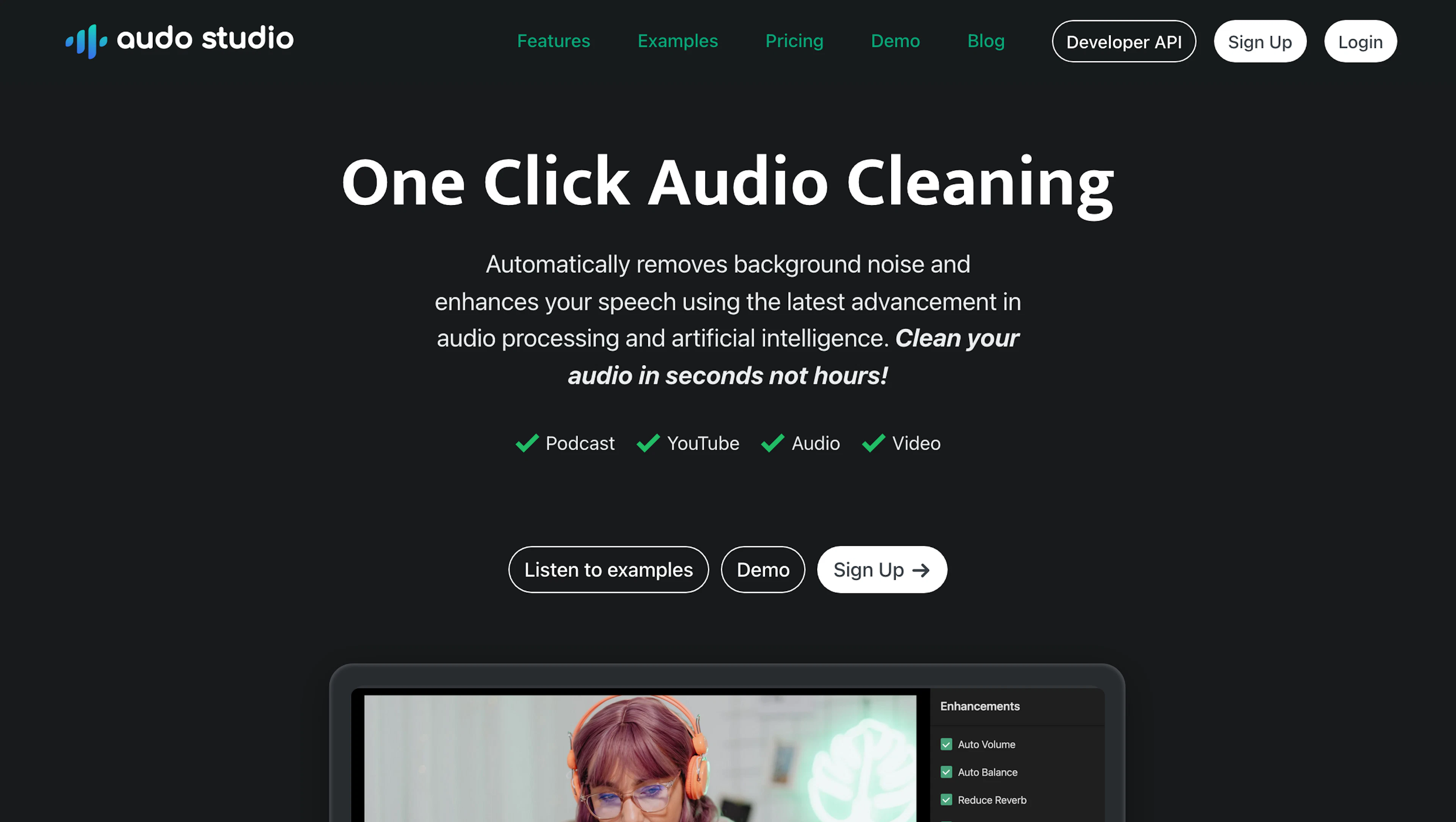 Audo - AI Tool Features, UI & Interface Overview