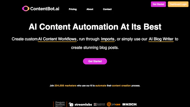 ContentBot - AI Tool Logo & Interface