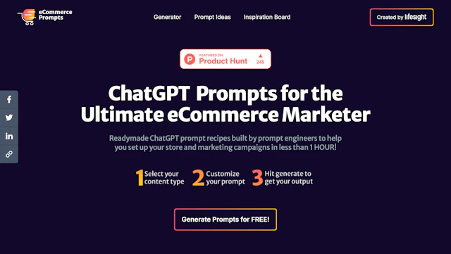 Ecommerce Prompts - AI Tool Logo & Interface