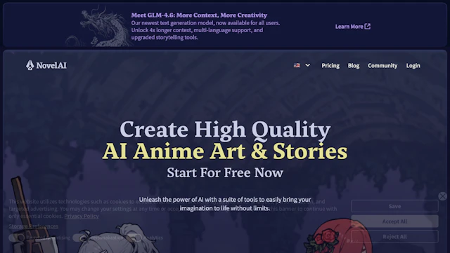 NovelAI - AI Tool Logo & Interface