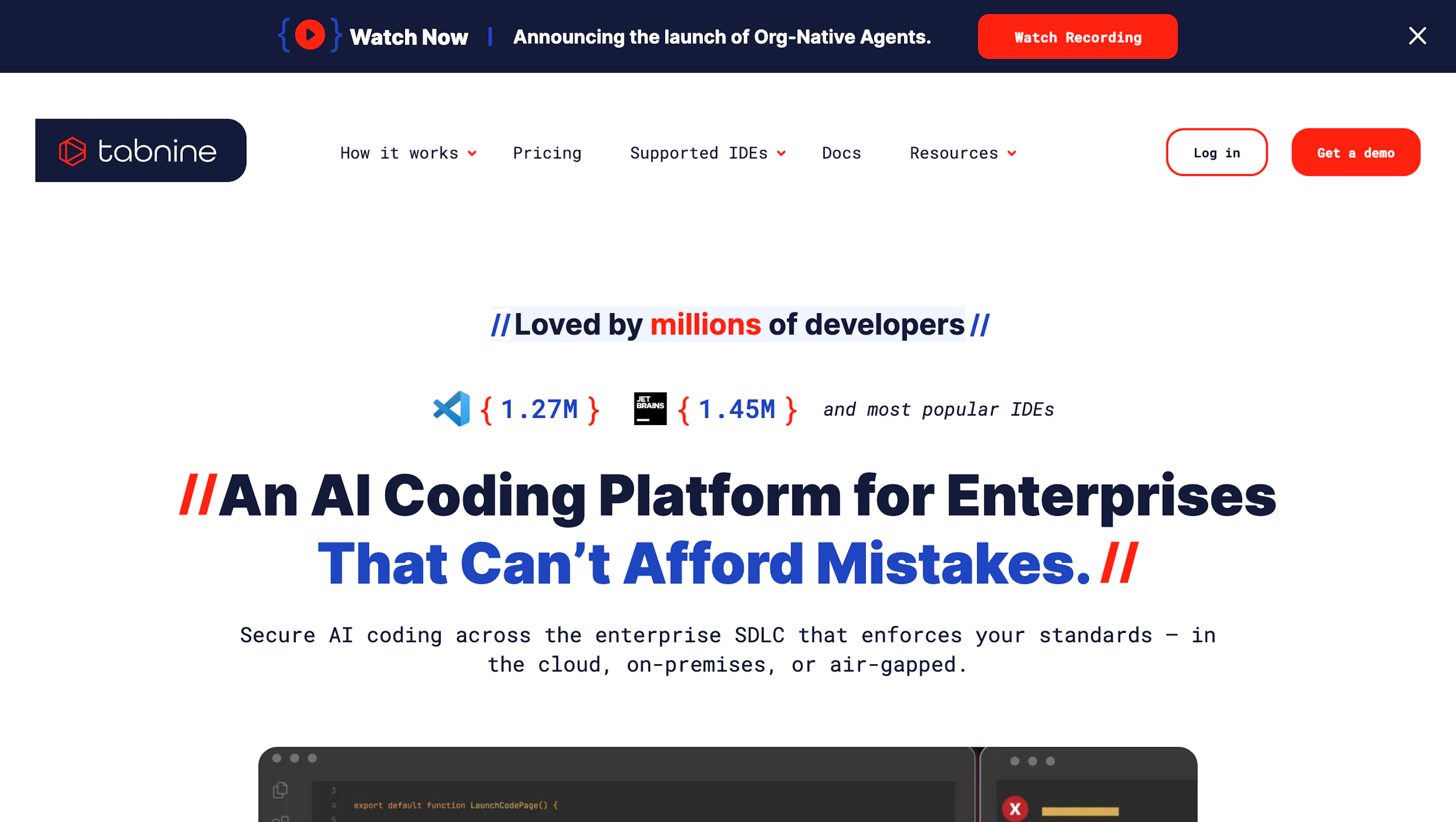 Tabnine - AI Tool Features, UI & Interface Overview