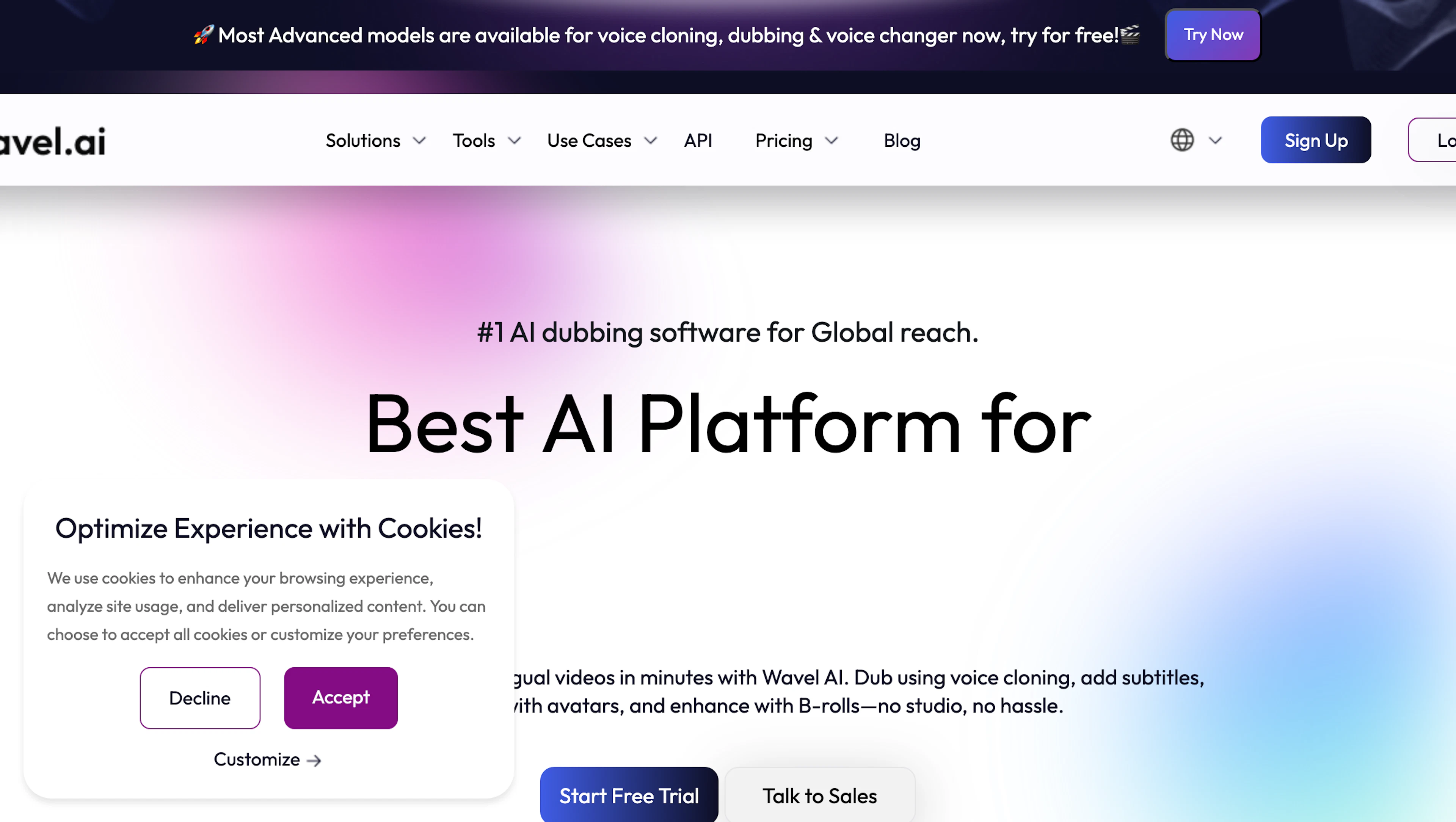 Wavel AI - AI Tool Features, UI & Interface Overview