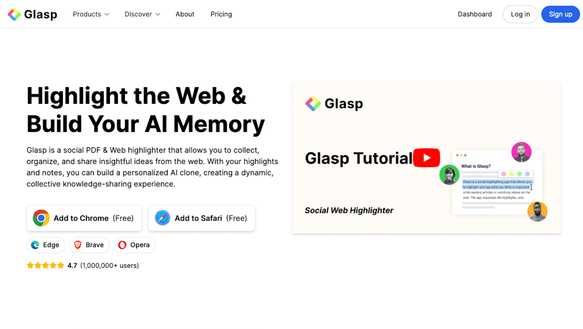 Glasp - AI Tool Features, UI & Interface Overview