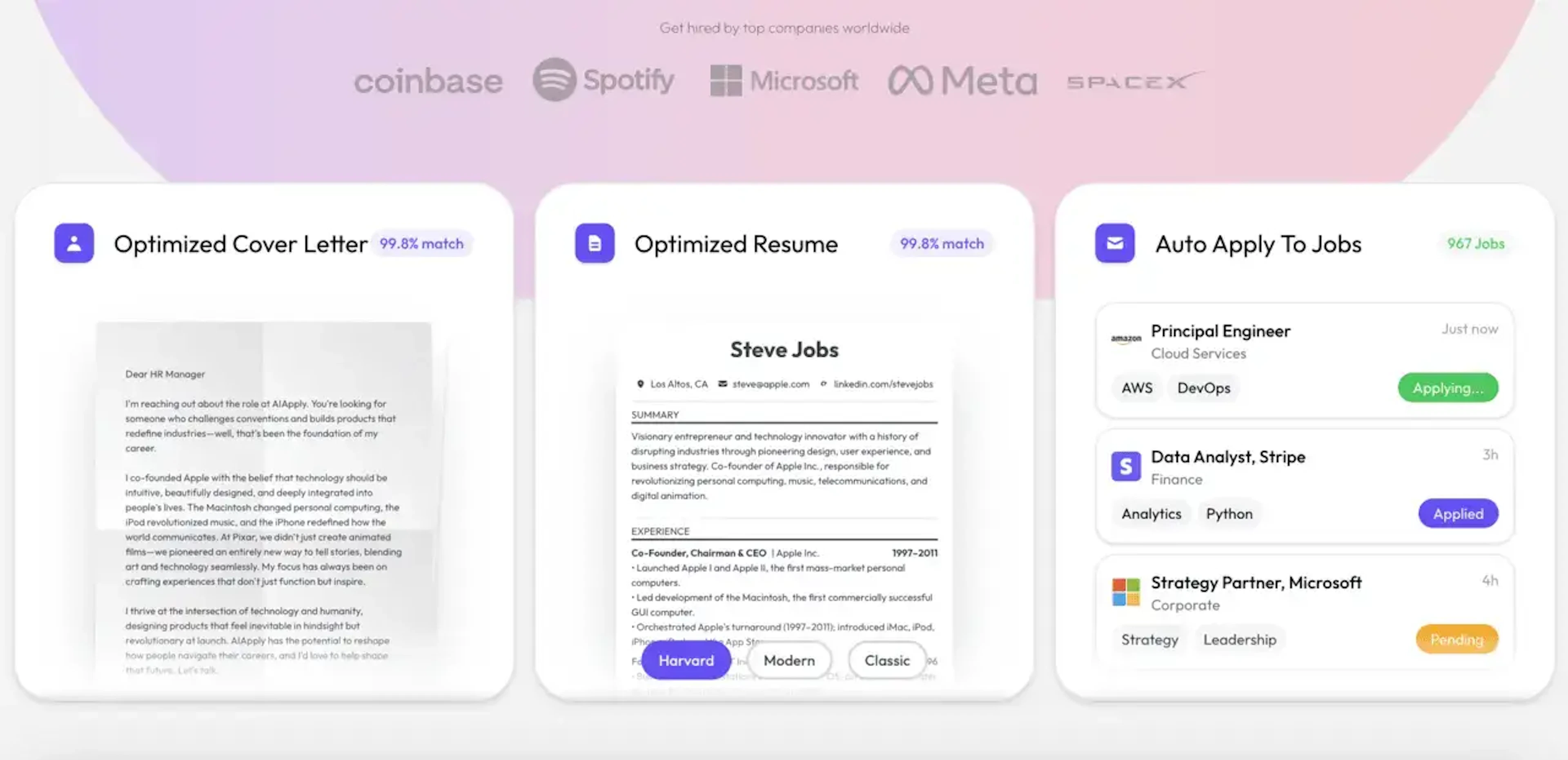 aiApply - AI Tool Features, UI & Interface Overview