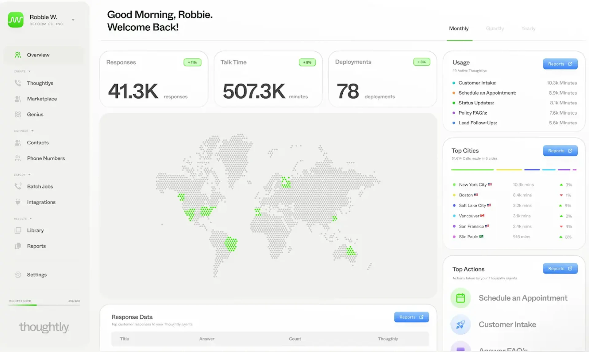 Thoughtly - AI Tool Features, UI & Interface Overview