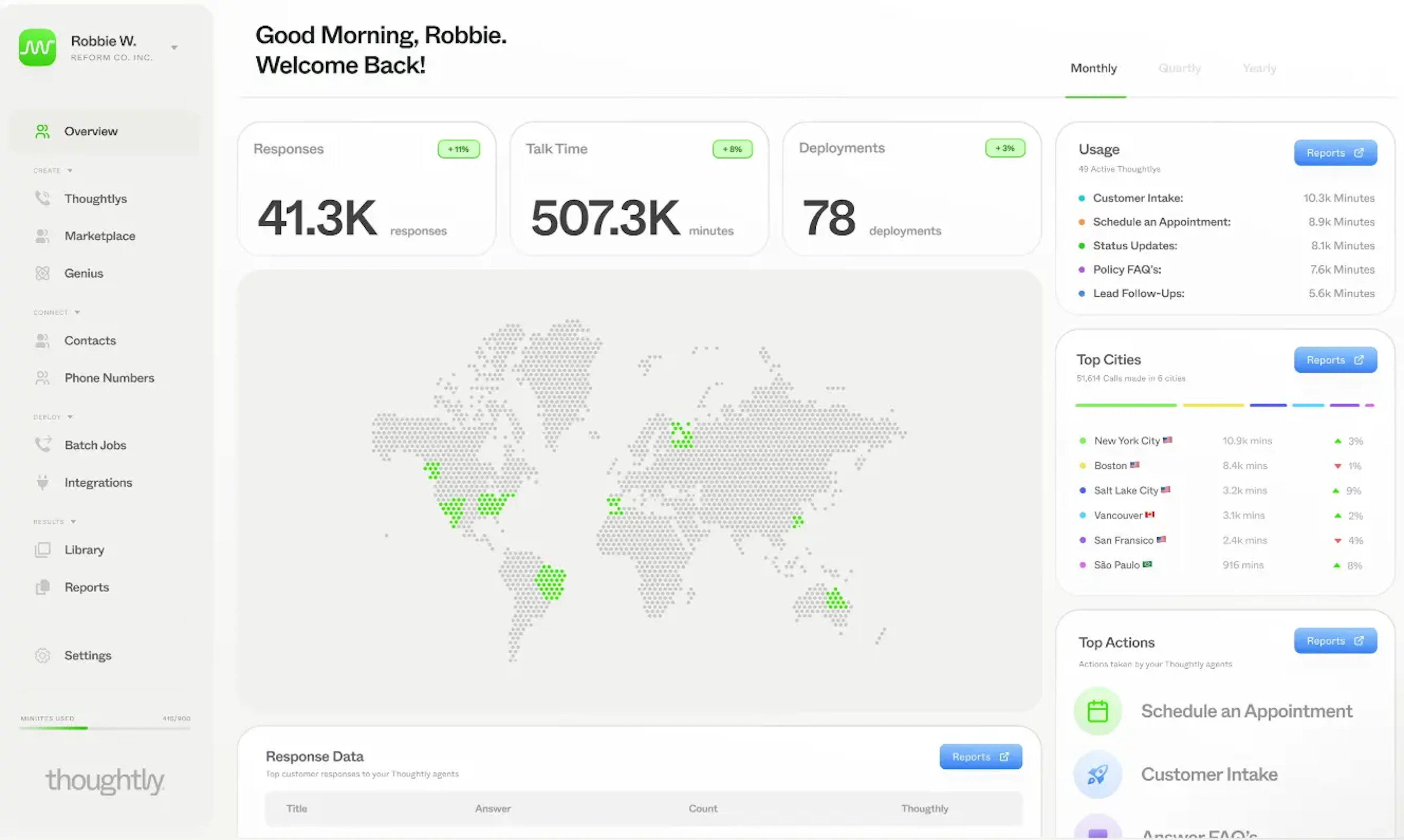 Thoughtly - AI Tool Features, UI & Interface Overview