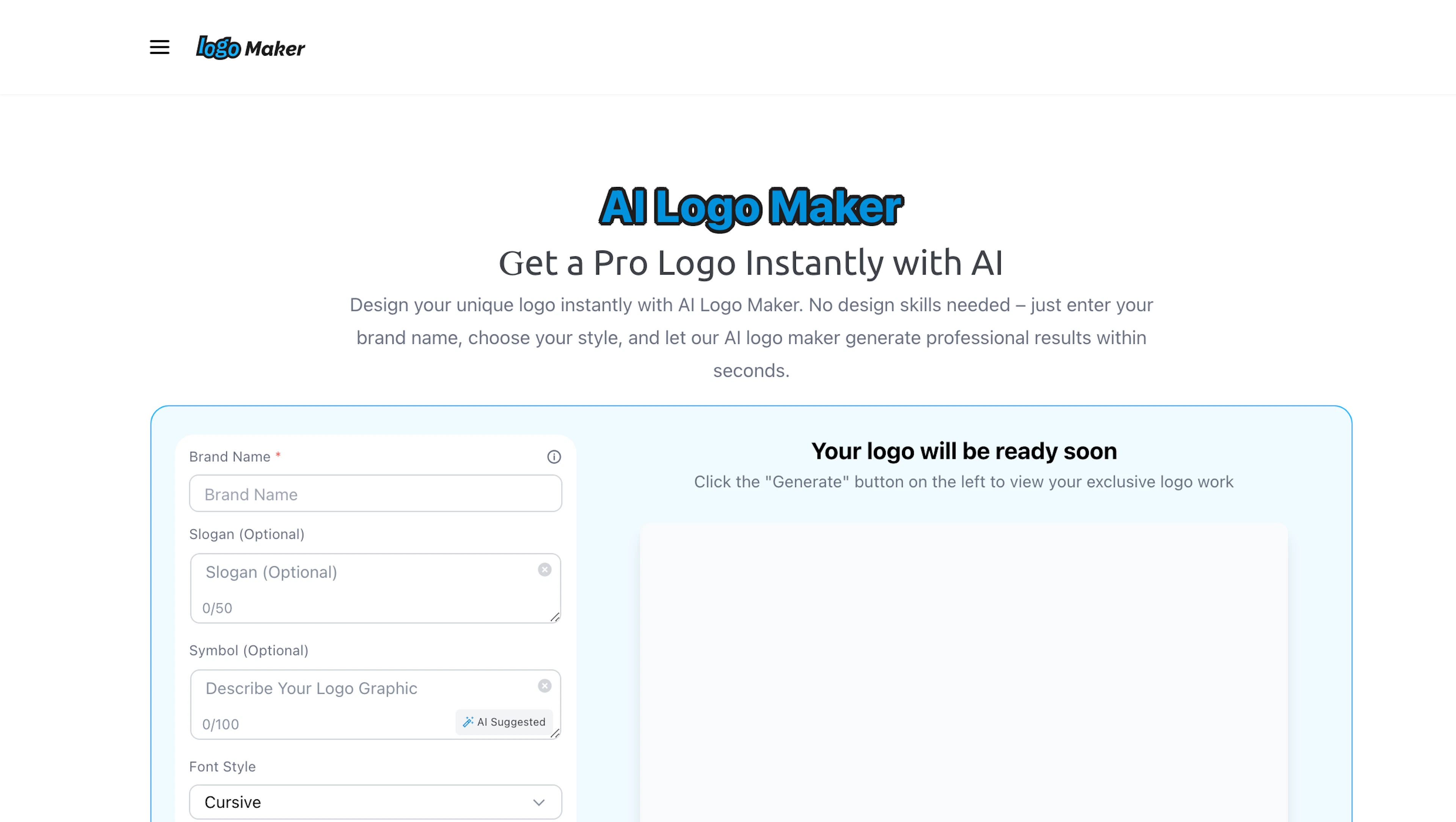 AI Logo Maker - AI Tool Features, UI & Interface Overview