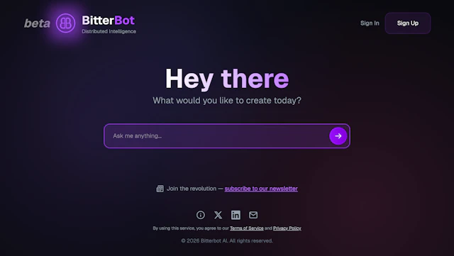 Bitterbot AI - AI Tool Logo & Interface