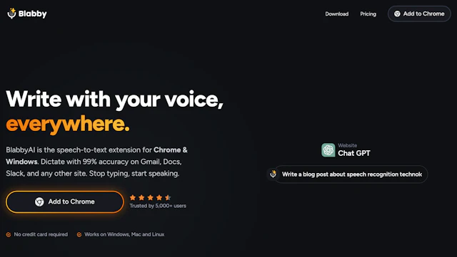 BlabbyAI - AI Tool Logo & Interface