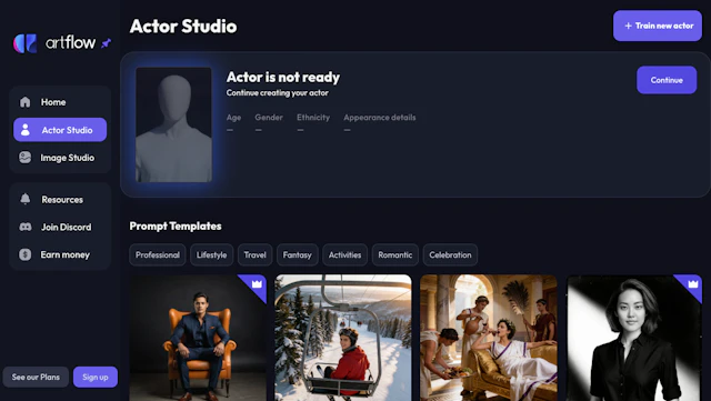 Artflow - AI Tool Logo & Interface