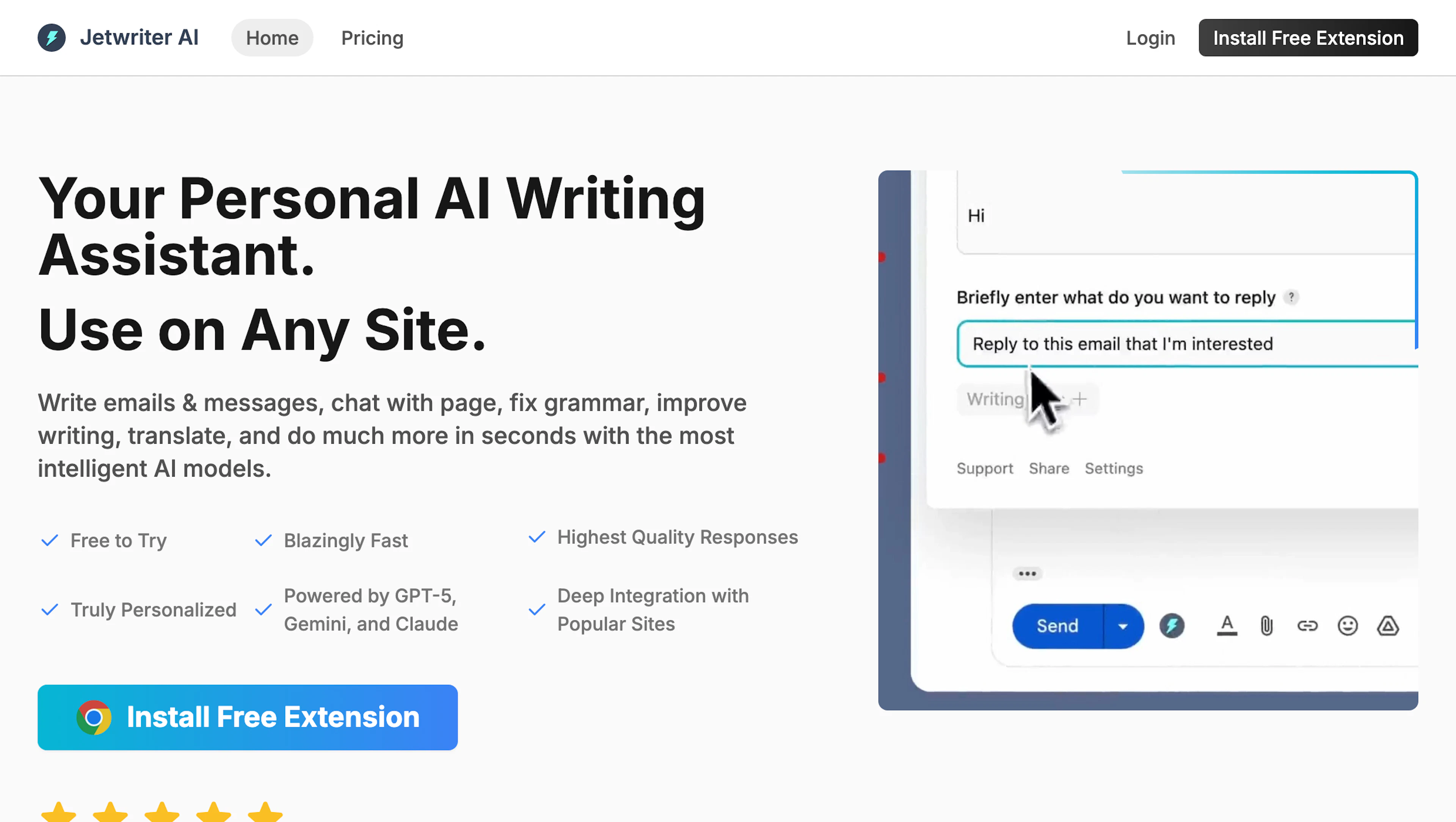 ChatGPT Writer - AI Tool Features, UI & Interface Overview