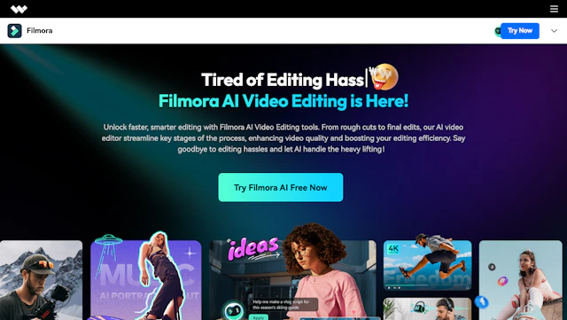 Filmora - AI Tool Logo & Interface
