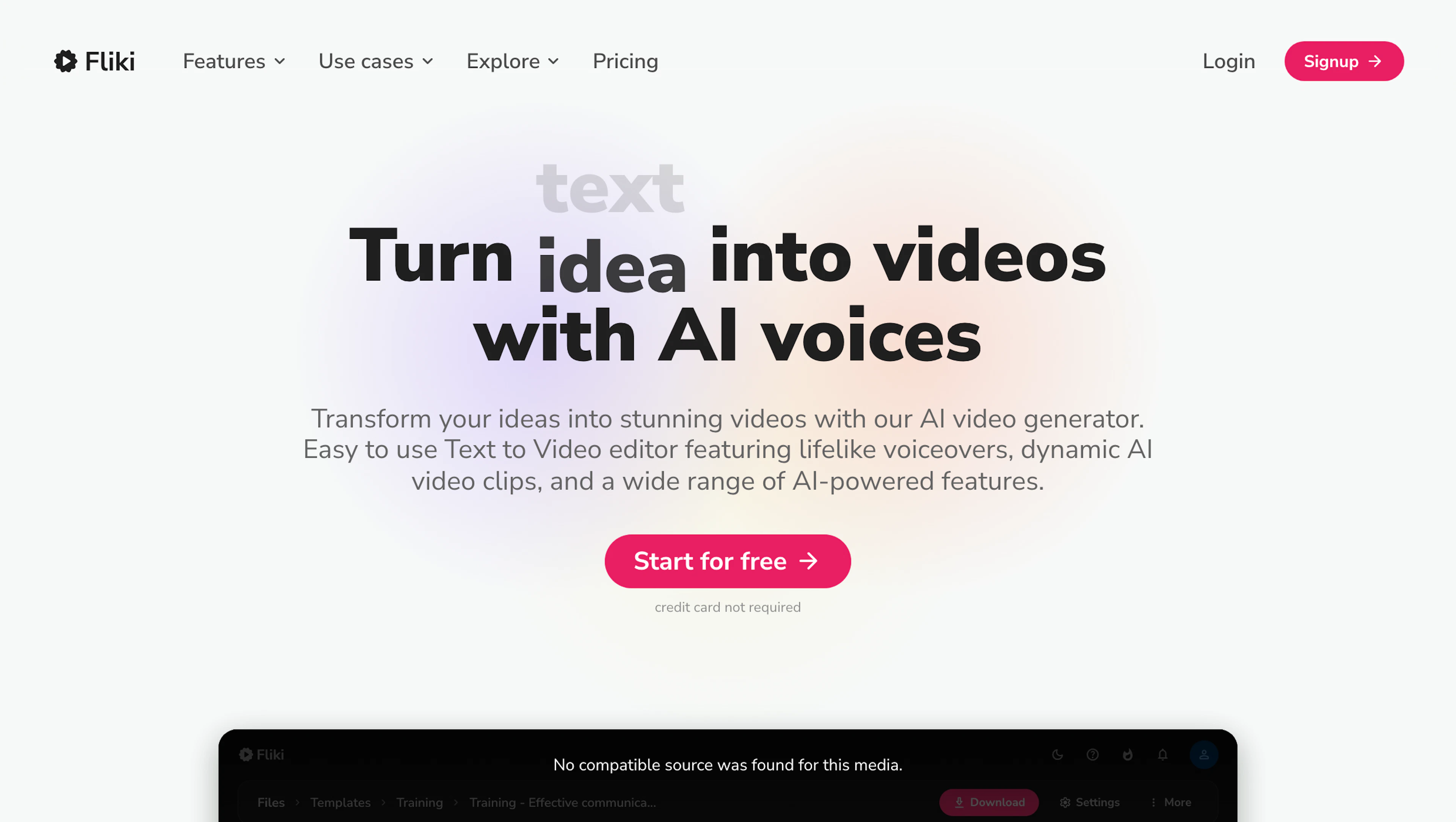 Fliki AI - AI Tool Features, UI & Interface Overview