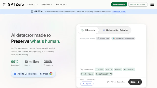 GPT zero - AI Tool Logo & Interface