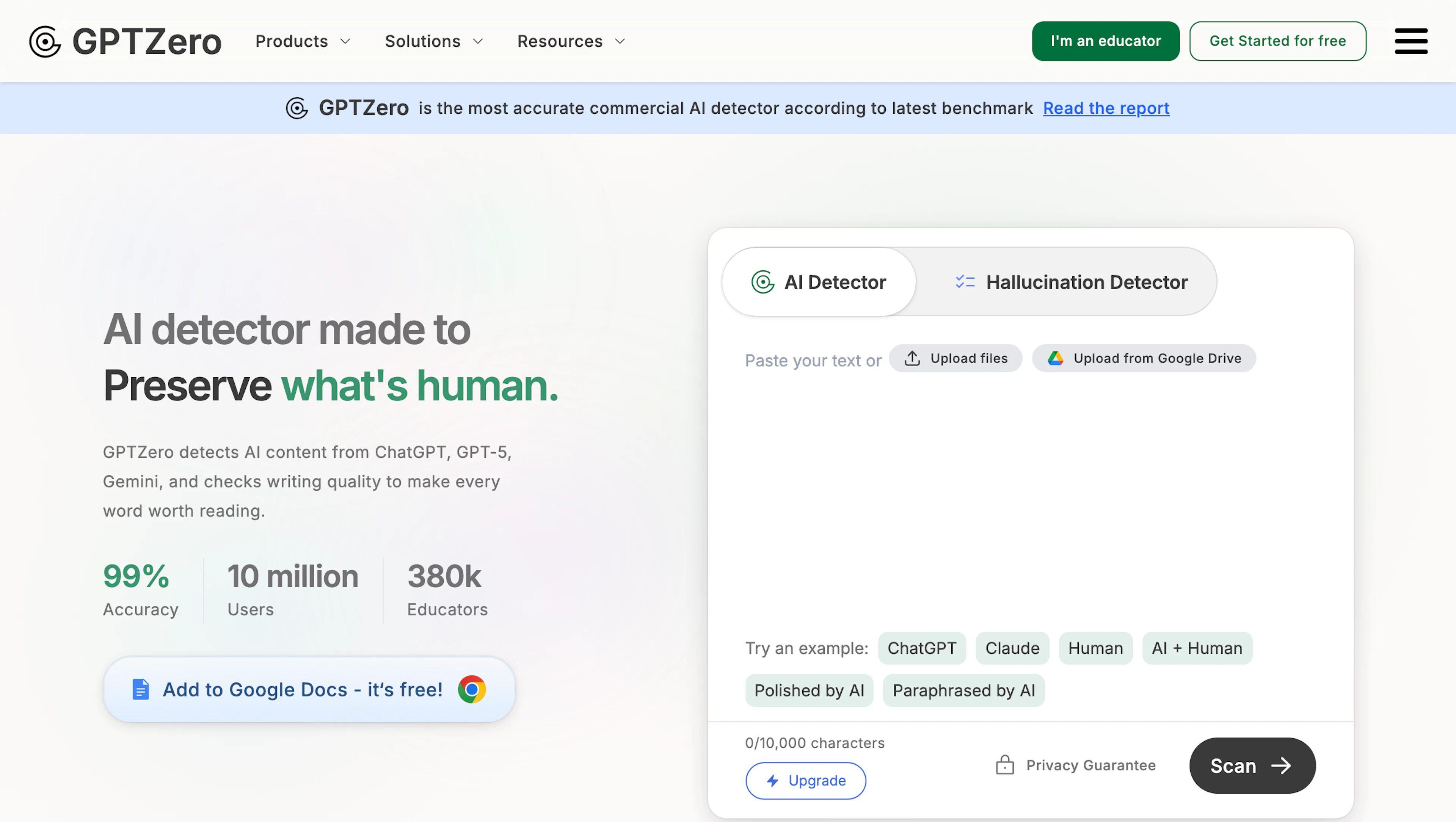 GPT zero - AI Tool Features, UI & Interface Overview