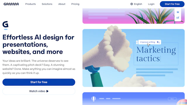 Gamma - AI Tool Logo & Interface