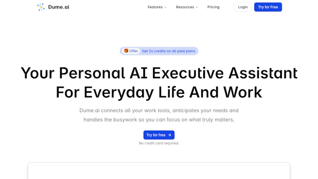 Dume AI - AI Tool Logo & Interface