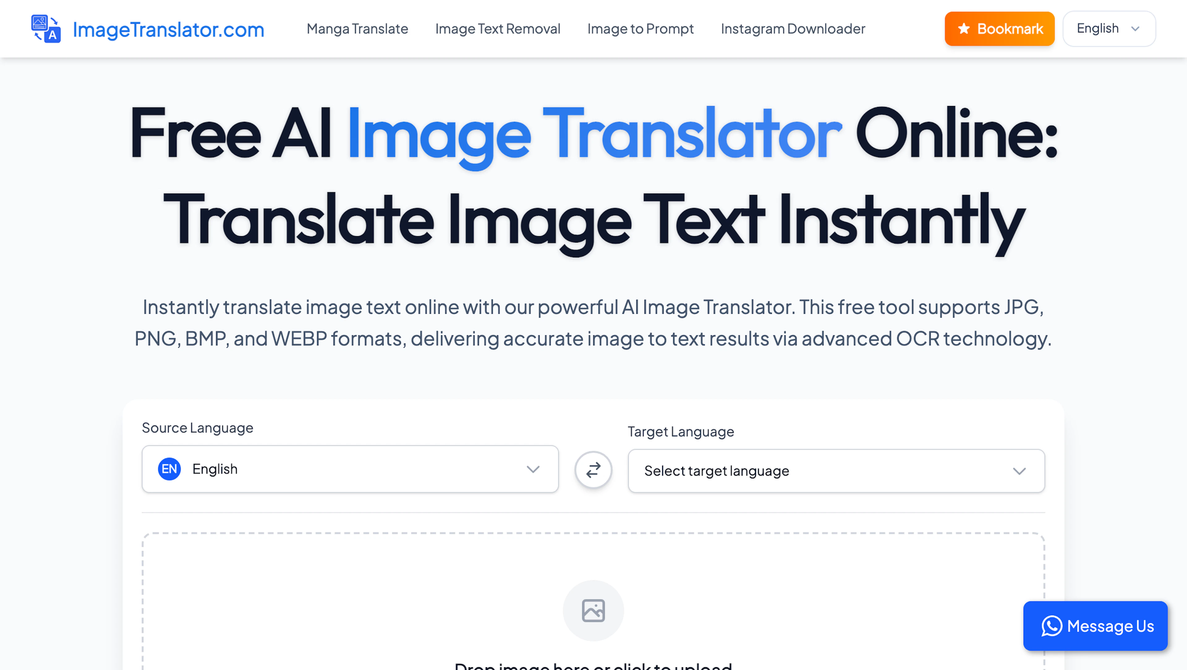 Image Translator - AI Tool Features, UI & Interface Overview