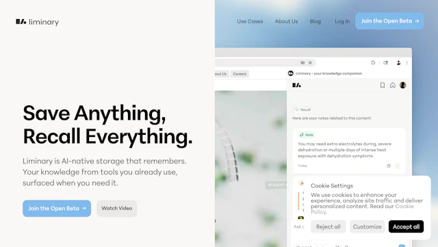 Liminary - AI Tool Logo & Interface