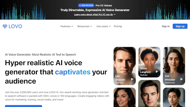 Lovo - AI Tool Logo & Interface
