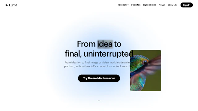 Luma AI - AI Tool Logo & Interface