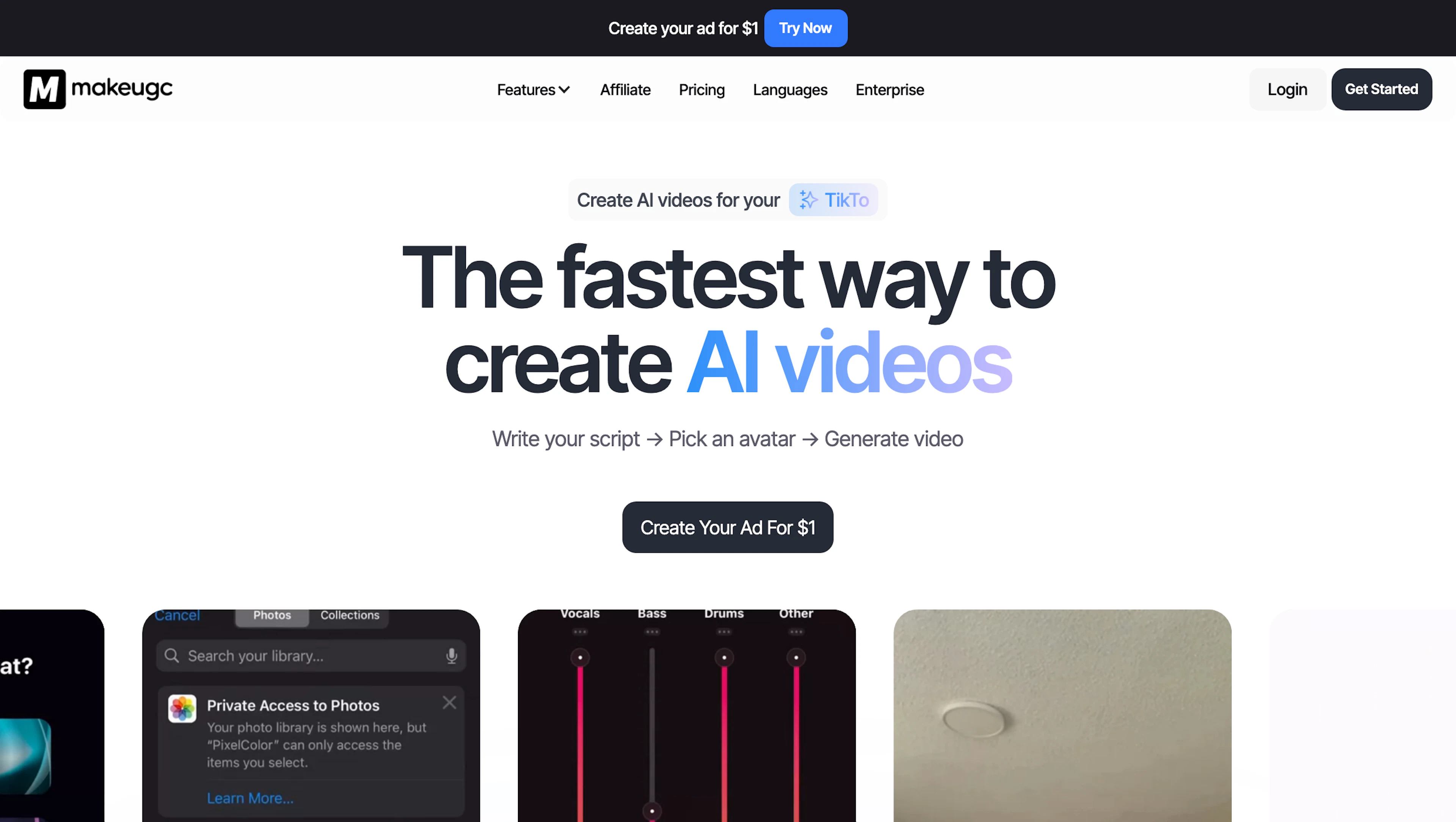 MakeUGC - AI Tool Features, UI & Interface Overview