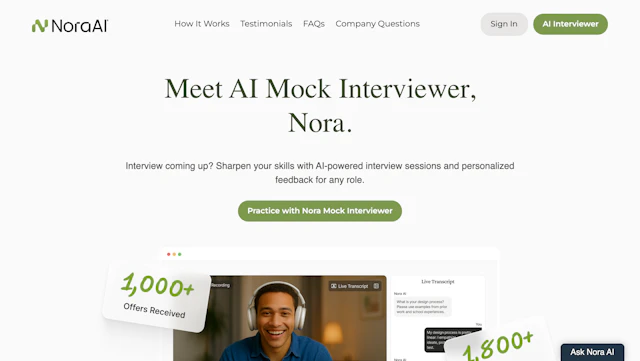 Nora AI - AI Tool Logo & Interface