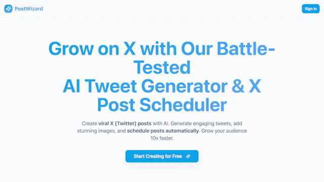 PostWizard AI - AI Tool Logo & Interface