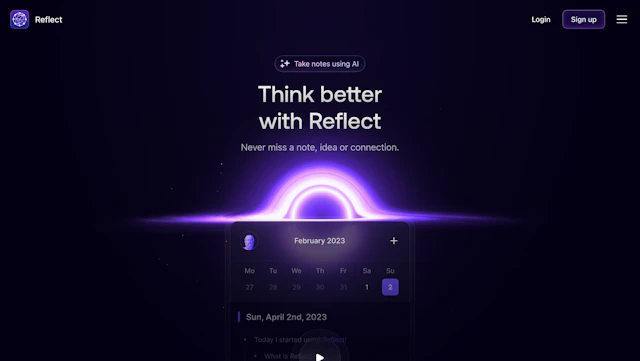 Reflect - AI Tool Logo & Interface