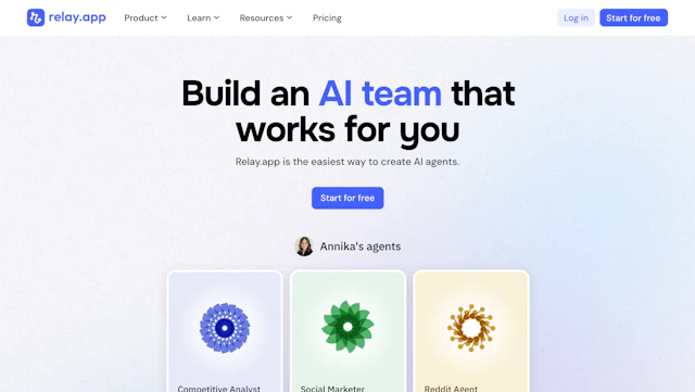 Relay - AI Tool Logo & Interface