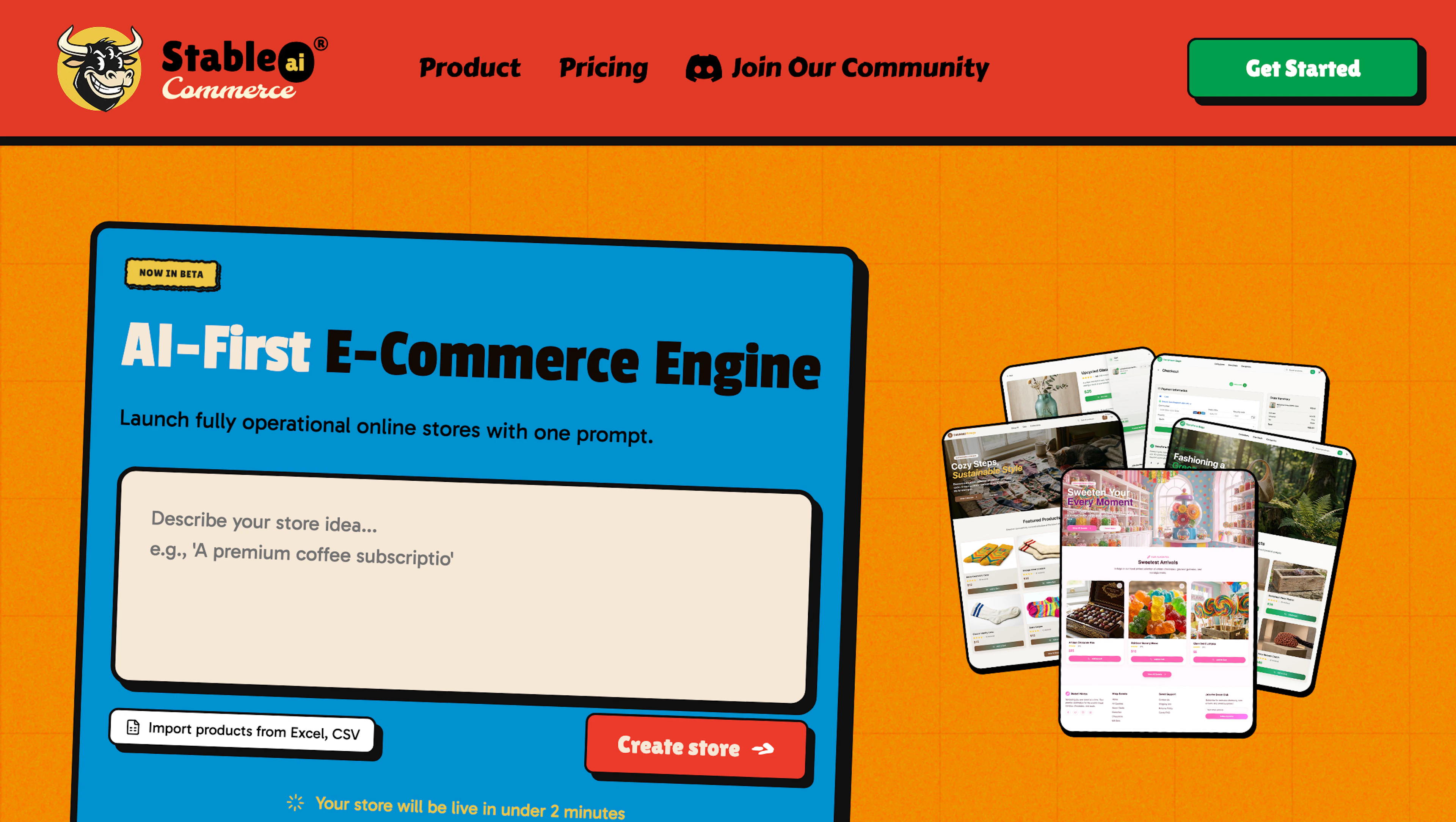 Stable Commerce - AI Tool Features, UI & Interface Overview
