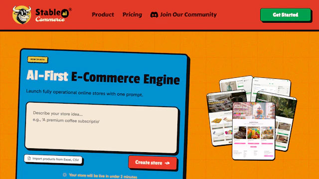 Stable Commerce - AI Tool Logo & Interface