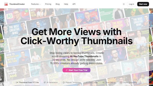 ThumbnailCreator - AI Tool Logo & Interface