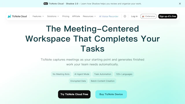 TicNote Cloud - AI Tool Logo & Interface