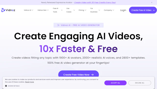 Vidnoz - AI Tool Logo & Interface