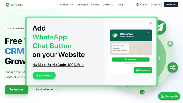 WhatsApp CRM - AI Tool Logo & Interface