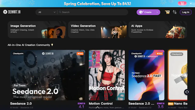 SeaArt - AI Tool Logo & Interface