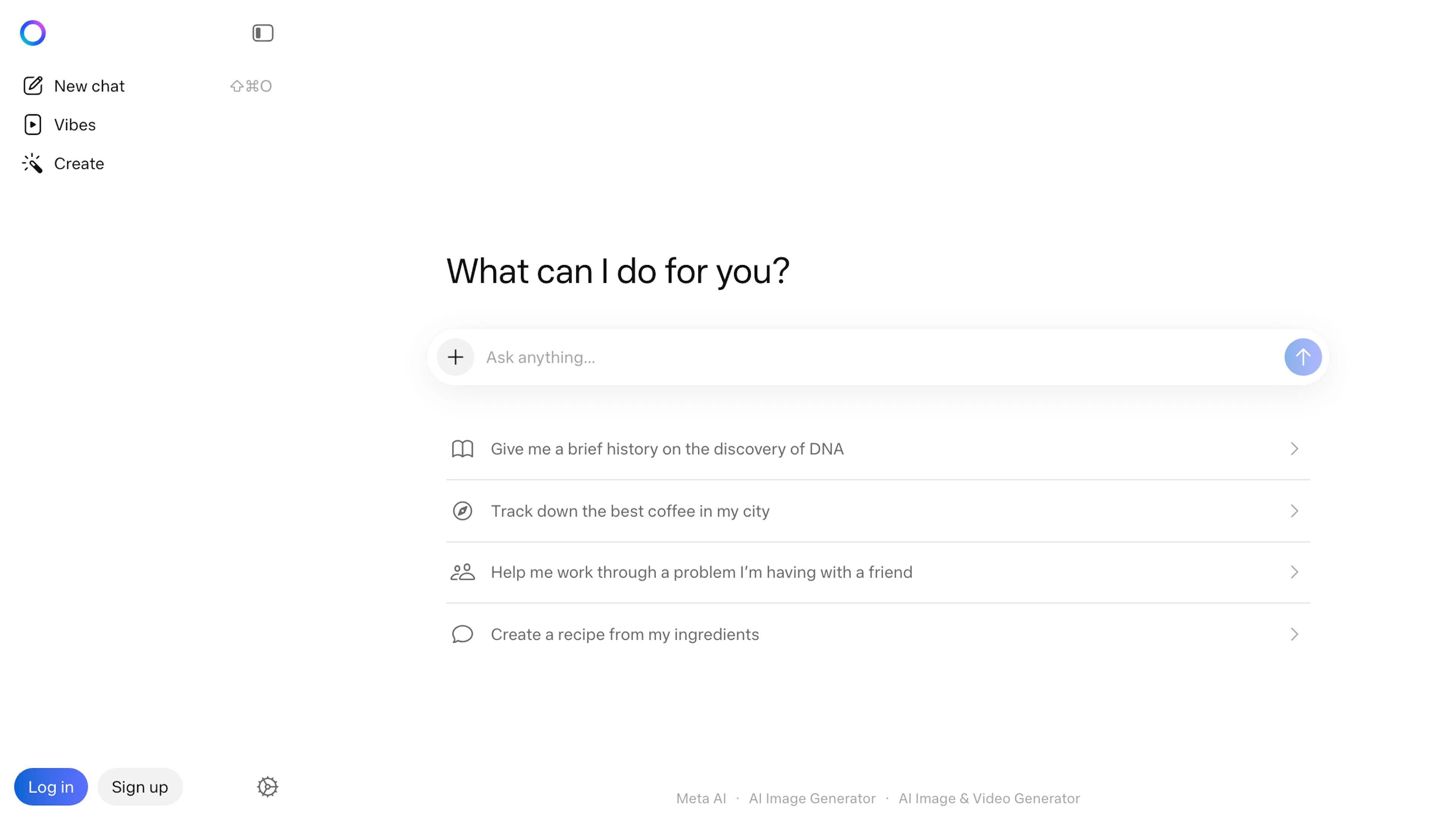 Meta AI - AI Tool Features, UI & Interface Overview