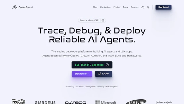 AgentOps - AI Tool Logo & Interface