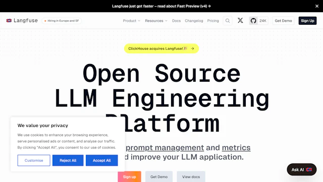 Langfuse - AI Tool Logo & Interface