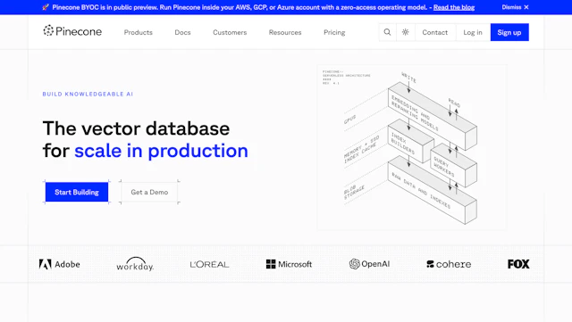 Pinecone - AI Tool Logo & Interface