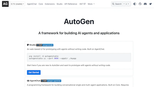 AutoGen - AI Tool Logo & Interface